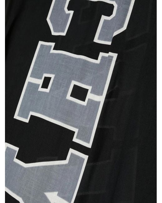 Givenchy Black Logo-Print Lightweight Scarf for men