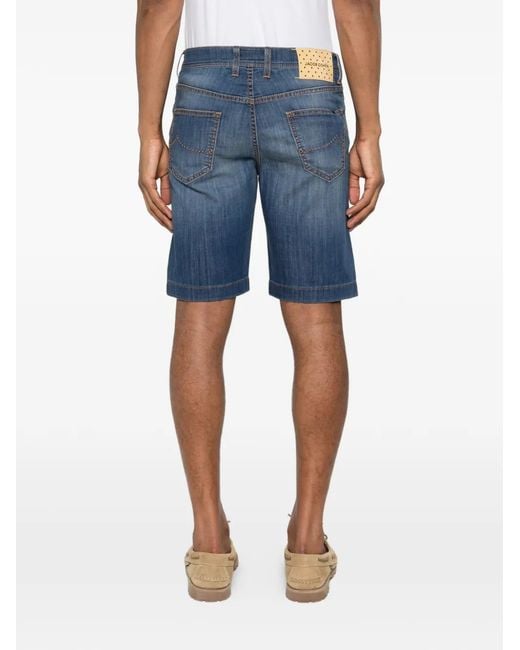 Jacob Cohen Blue Logo-Patch Shorts for men