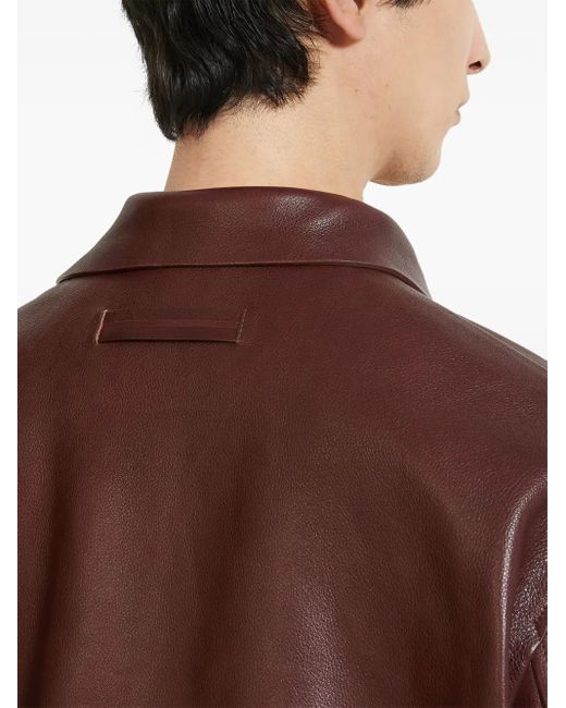 メンズ Zegna レザージャケット Brown