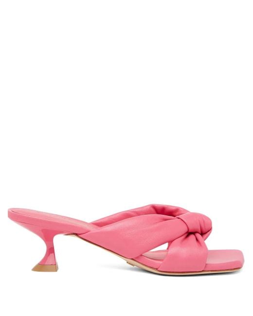Stuart Weitzman Pink Playa Sandalen mit Knoten 50mm