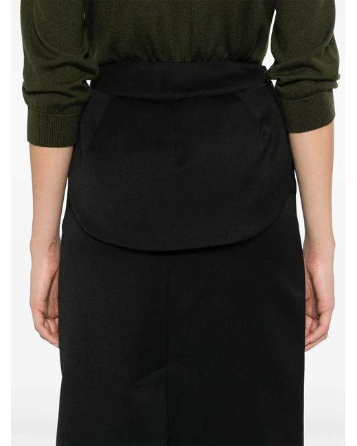 Simone Rocha Black Midirock Mit Klappendetail