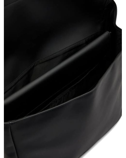 Rains Black Otg Logo-Embossed Messenger Bag for men
