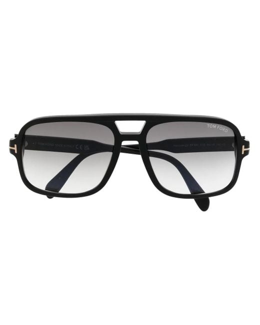 Tom Ford Black Pilot-Frame Tinted Sunglasses for men