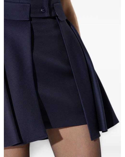 Elisabetta Franchi Blue Cool Wool Miniskirt