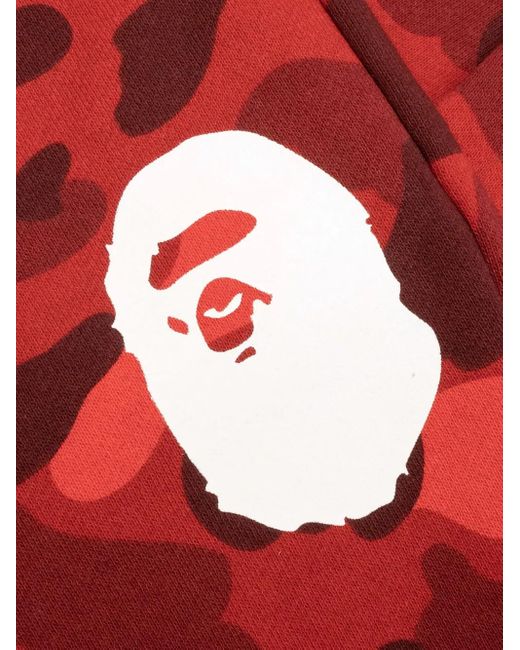 A Bathing Ape Red Camo-Print Sweatpants for men