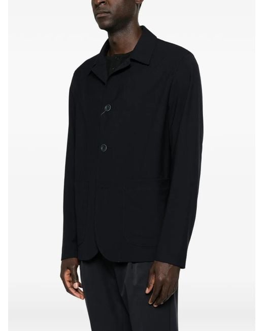Herno Black Button-Fastening Blazer for men