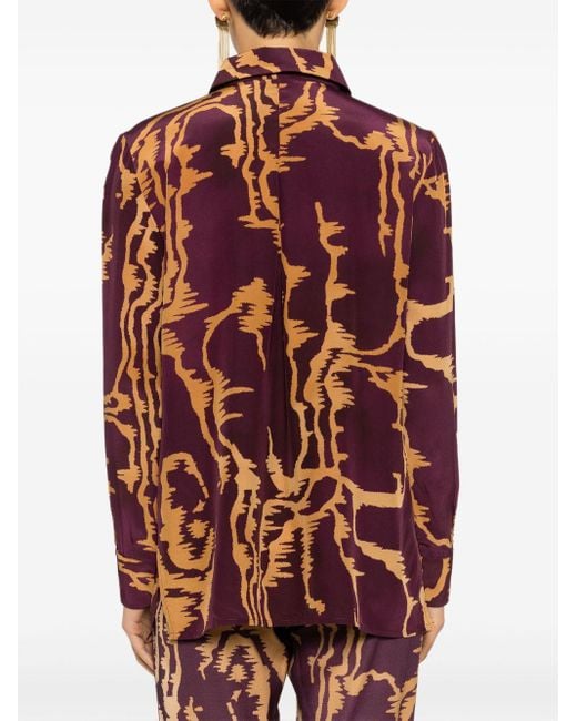 Lenny Niemeyer Orange Abstract-Print Silk Shirt