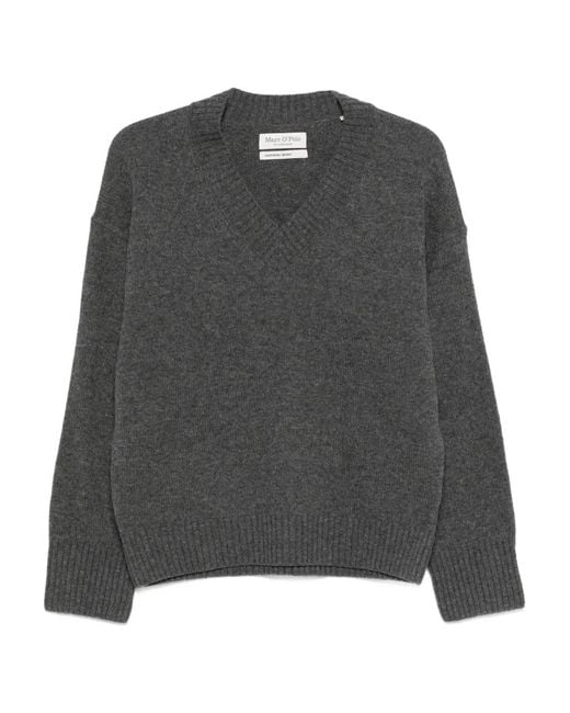 Marc O' Polo Gray V-Neck Sweater