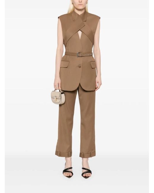 Monse Brown Cris-Cross Sleeveless Jacket