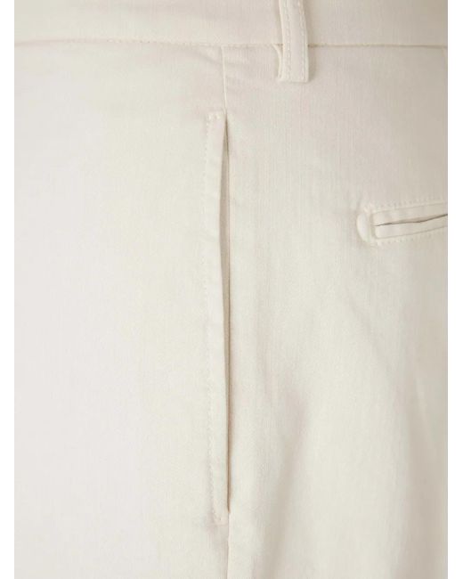 Berwich White Flap-Pocket Trousers for men