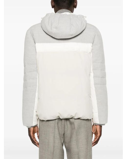 Piumino Con Inserti A Contrasto di Eleventy in White da Uomo