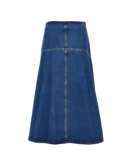 Weekend by Maxmara Blue Panelled A-Line Skirt