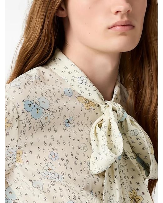 Miu Miu White Long Crêpe De Chine Dress