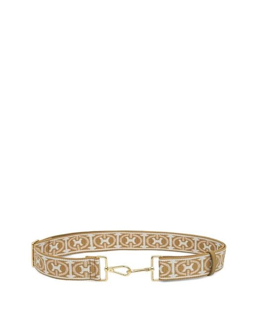 Coccinelle Natural Monogram-Pattern Lobster-Claw Shoulder Strap