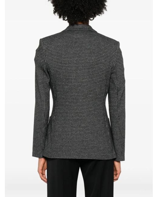 Harris Wharf London Black Houndstooth Double-Breasted Blazer