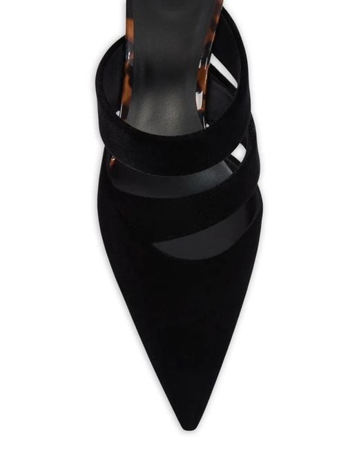 Balmain White Velvet And Printed Patent Leather Courts