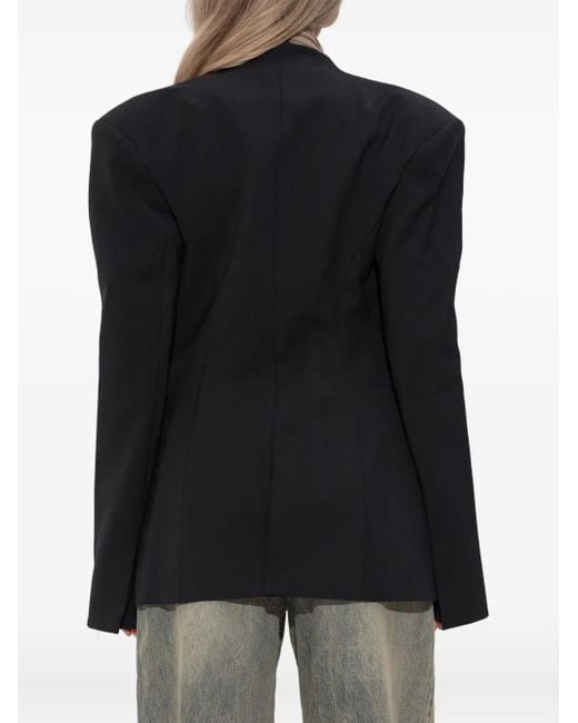 Entire studios Black Button-Fastening Double-Breasted Coat