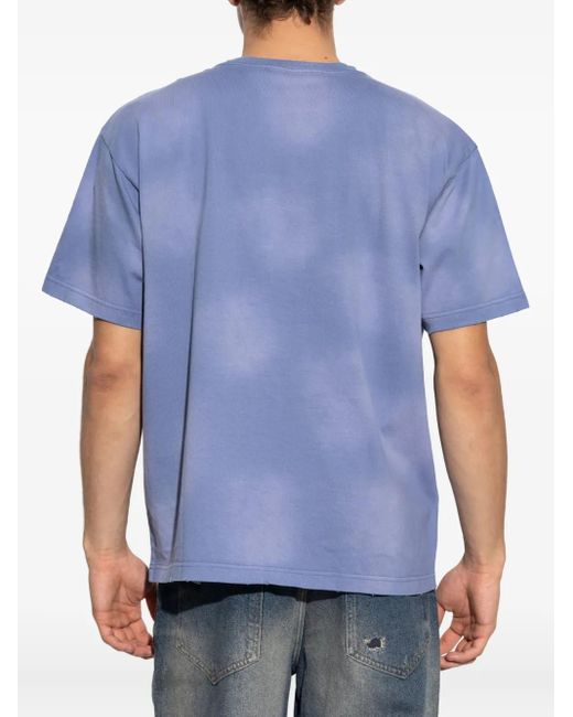 M I S B H V T-Shirt im Distressed-Look in Blue für Herren