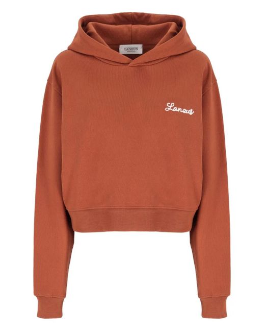 Felpa Con Ricamo Logo di Laneus in Orange