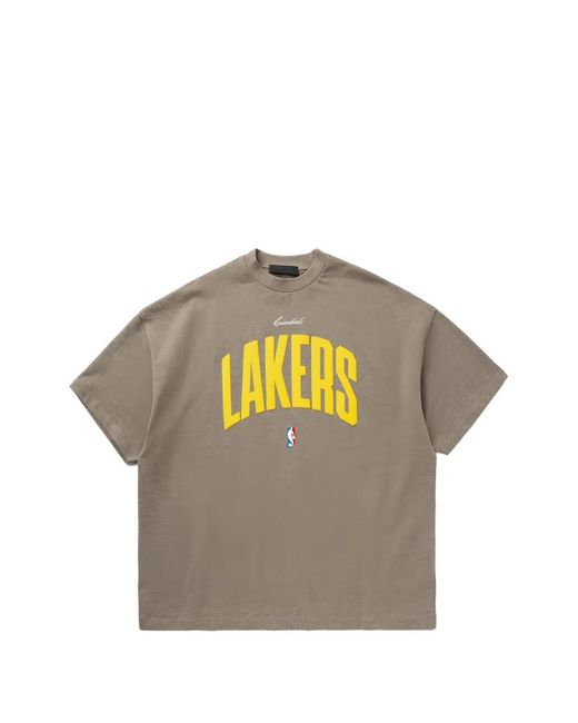 Fear Of God Gray Logo-Print Oversized T-Shirt for men