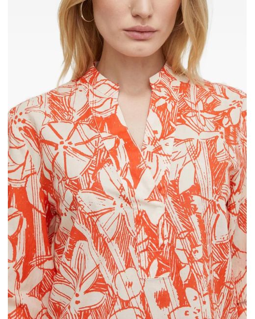 Marc O' Polo Blouse Met V-Hals in het White