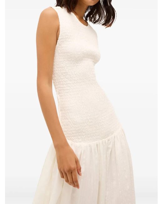 Robe Mi-Longue Porter À Fronces Marie Oliver en coloris White