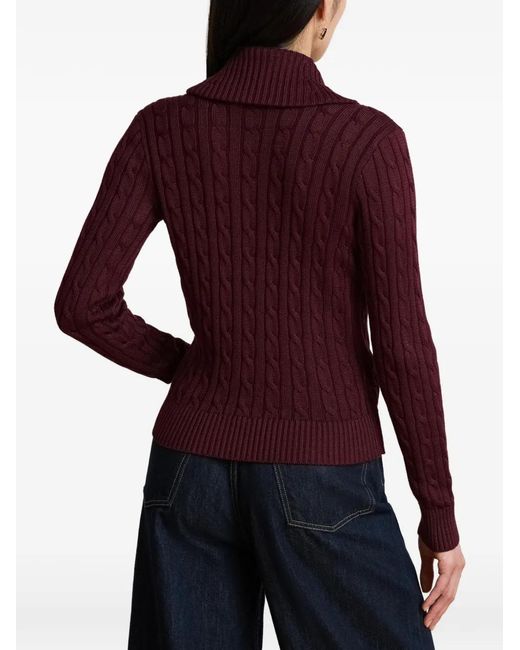 Ralph Lauren Red Cable-Knit Sweater