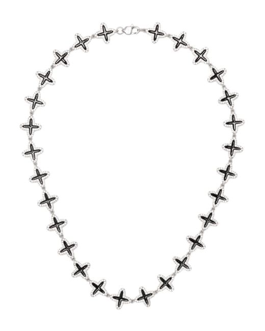 DARKAI Metallic Clover Diamond Necklace for men