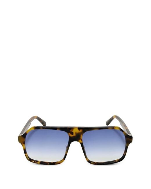 Palm Angels Blue Tortoiseshell-Effect Sunglasses