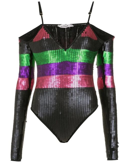 Amir Slama Multicolor Sequin Cut-Out Swimsuit