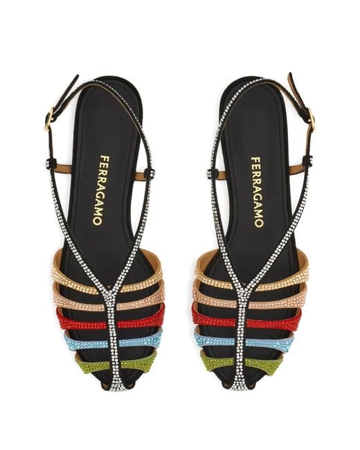 Ferragamo White Cage Sandals
