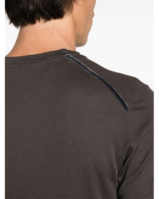 Tom Ford Black Velvet-stripes Jersey T-shirt for men
