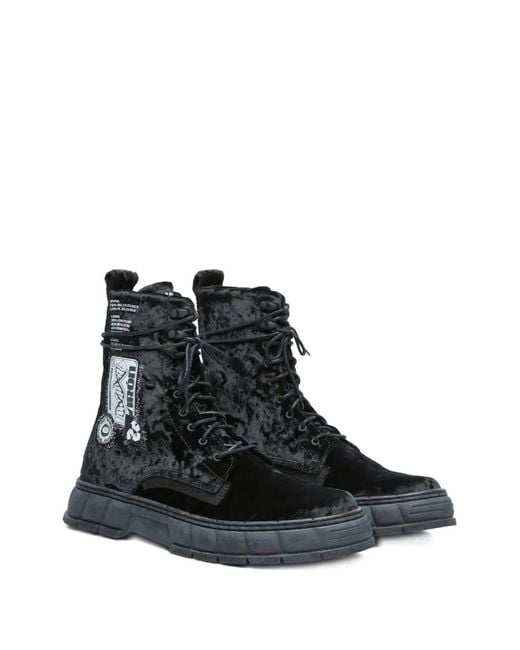 Viron Black Velvet Boots