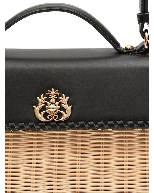 Isla Black Selene Woven Top-Handle Shoulder Bag