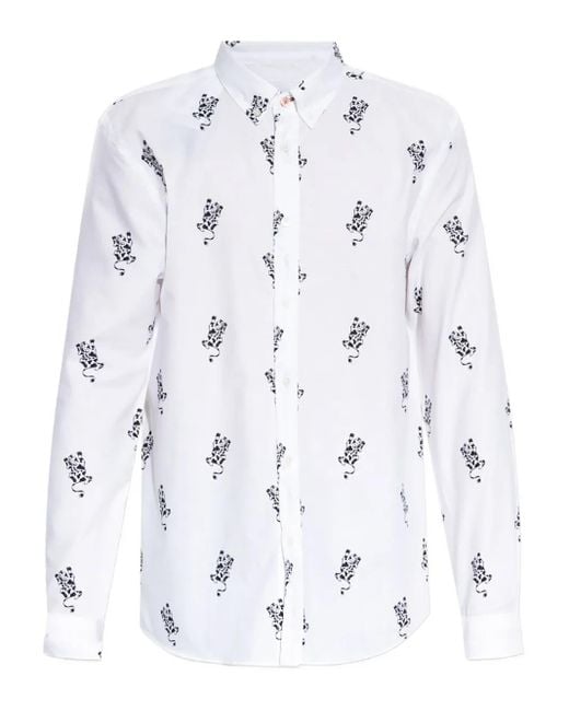 Paul Smith White Graphic-Print Shirt for men