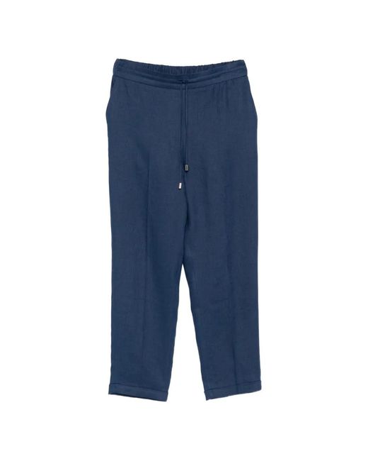 Amina Rubinacci Blue Milo Drawstring-Fastening Trousers