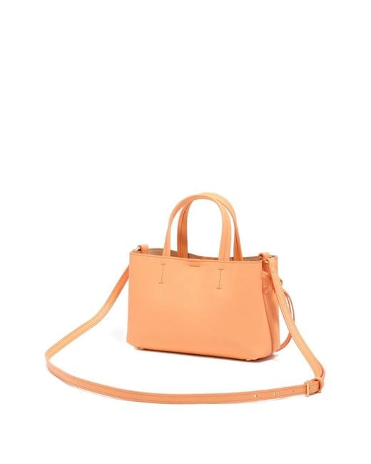 Bimba Y Lola Orange Mini Logo-Plaque Tote Bag