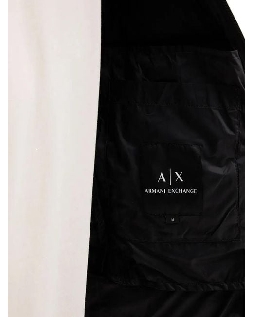 ARMANI EXCHANGE Black Quilted Zip Jacket for men