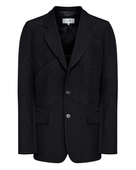 MM6 by Maison Martin Margiela Black Tailored Single-Breasted Blazer for men
