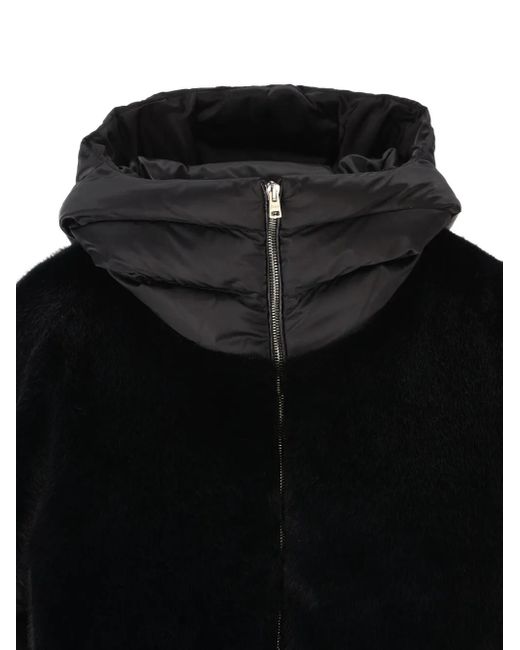 Herno Black Kapuzenjacke Aus Faux Fur