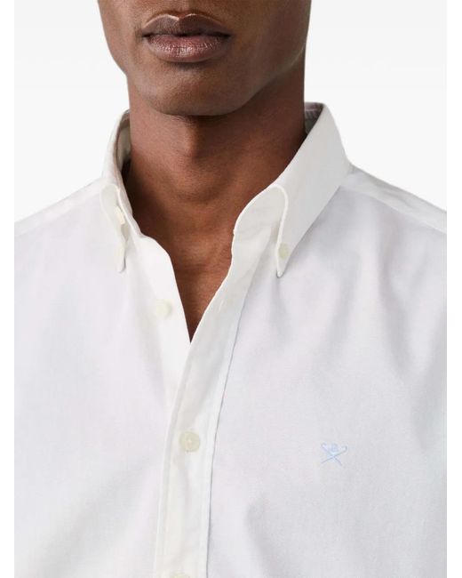 Hackett White Garment-Dyed Oxford Shirt for men
