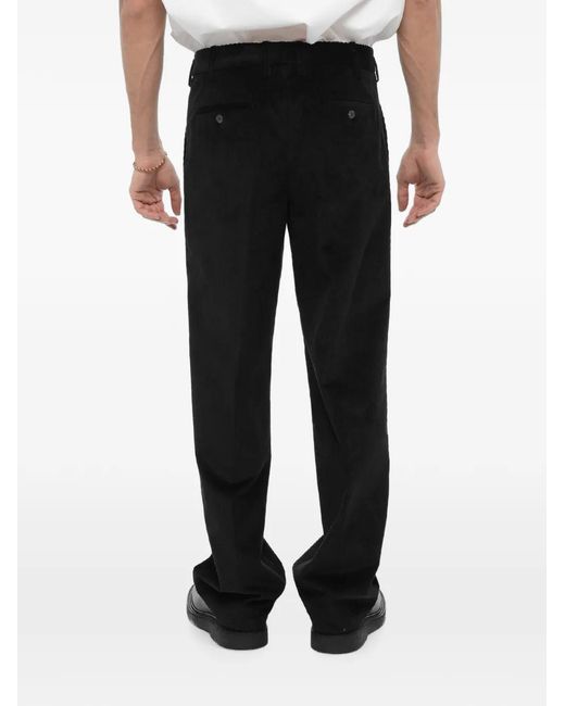 Neil Barrett Black Ribbed Velour Loose-Fit Trousers for men