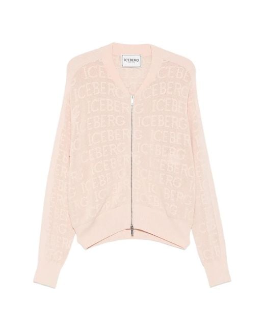 Iceberg Pink Zip-Up Bomber Jacket