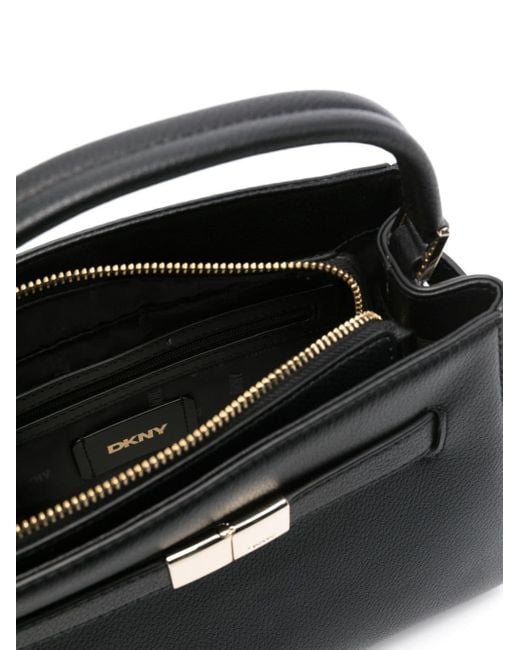 DKNY Medium Paxton Leather Tote Bag in Black