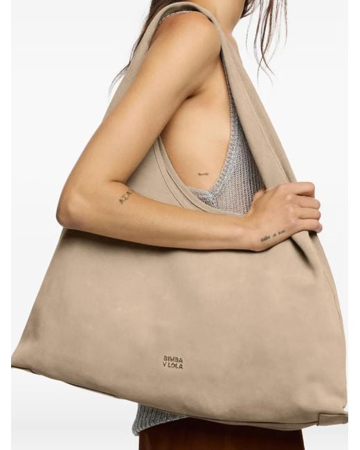 Bimba Y Lola Natural Maxi Bikini Paper Bag Shoulder Bag
