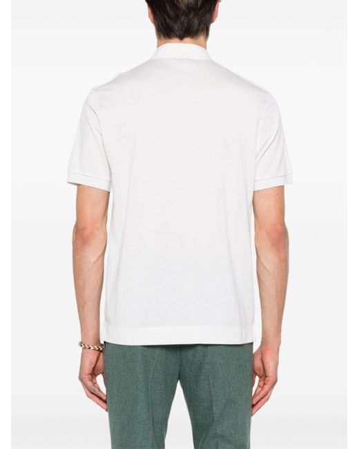 Zegna White Short-sleeve Polo Shirt for men