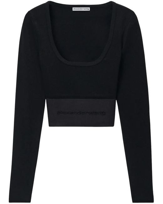 Alexander Wang Black Scoop-Neck Top
