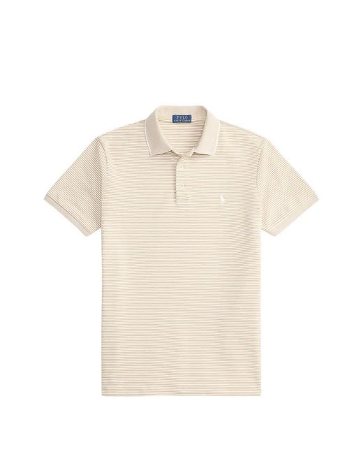 Polo Ralph Lauren Natural Striped-Pattern Short-Sleeved Polo Shirt for men