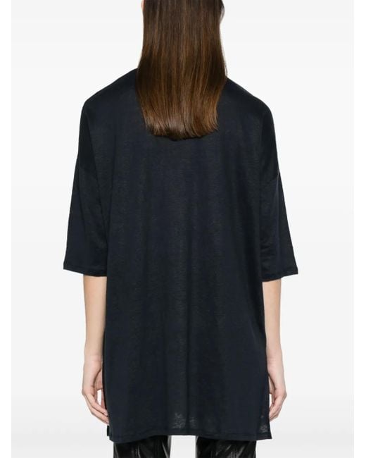 Majestic Filatures Black Straight-Hem Tunic