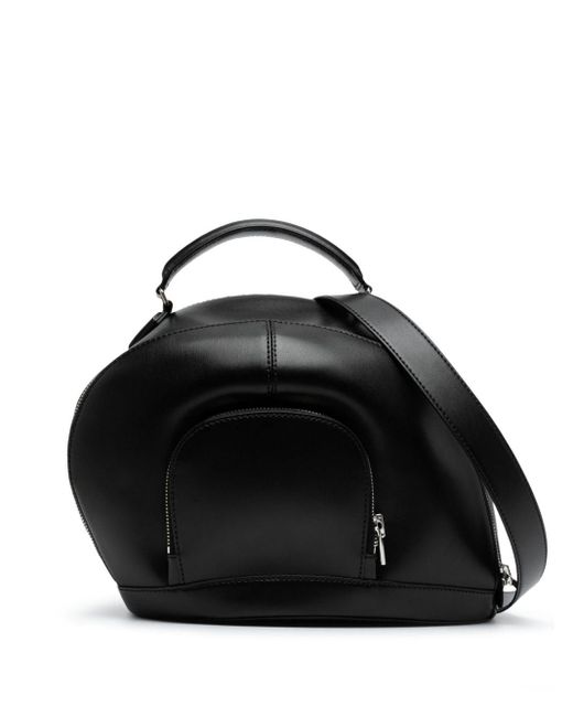 Juun.J Black Logo-lettering Leather Tote Bag